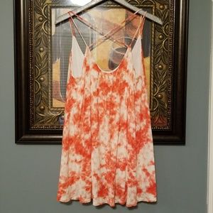 FTC red cream tie dye look tank top K208:4:518
